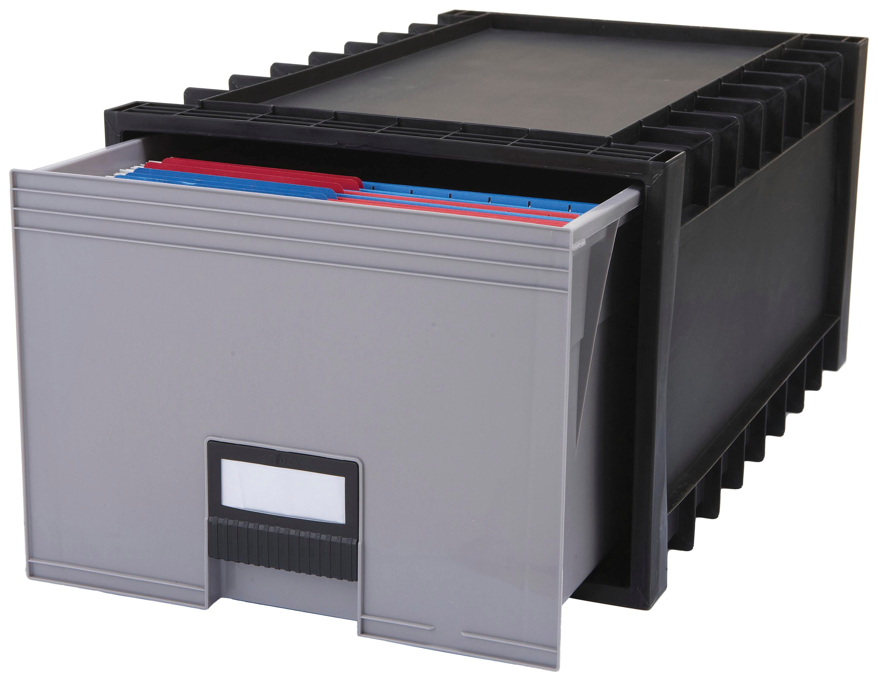 Storex Archive File Storage Drawer, Letter, 15-1/8 x 24-1/4 x 11-1/2 Inches, Black/Gray, Item Number 1496458