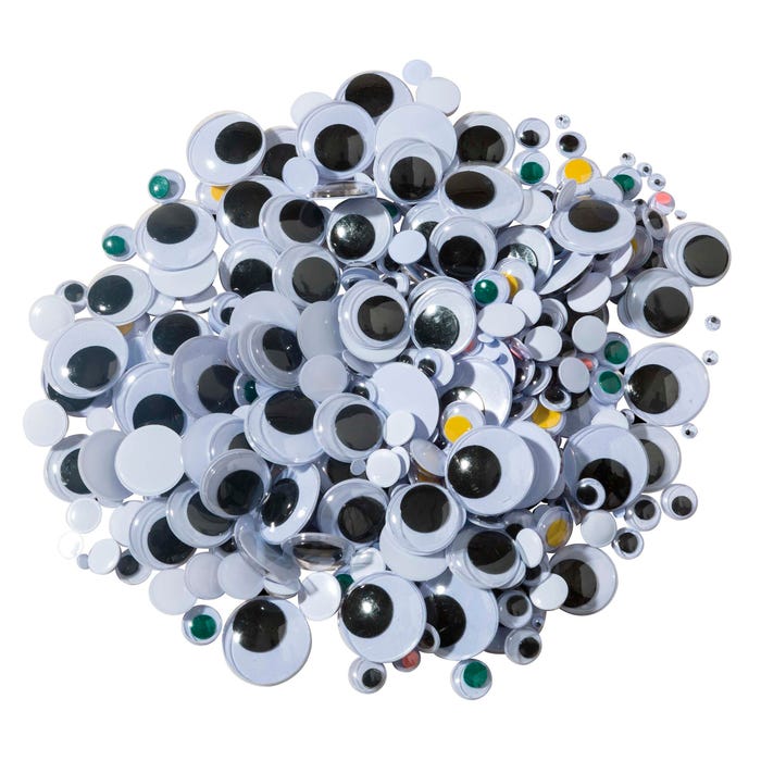 Creativity Street Round Wiggle Eyes, Assorted Size, Assorted Colors, Set of 500