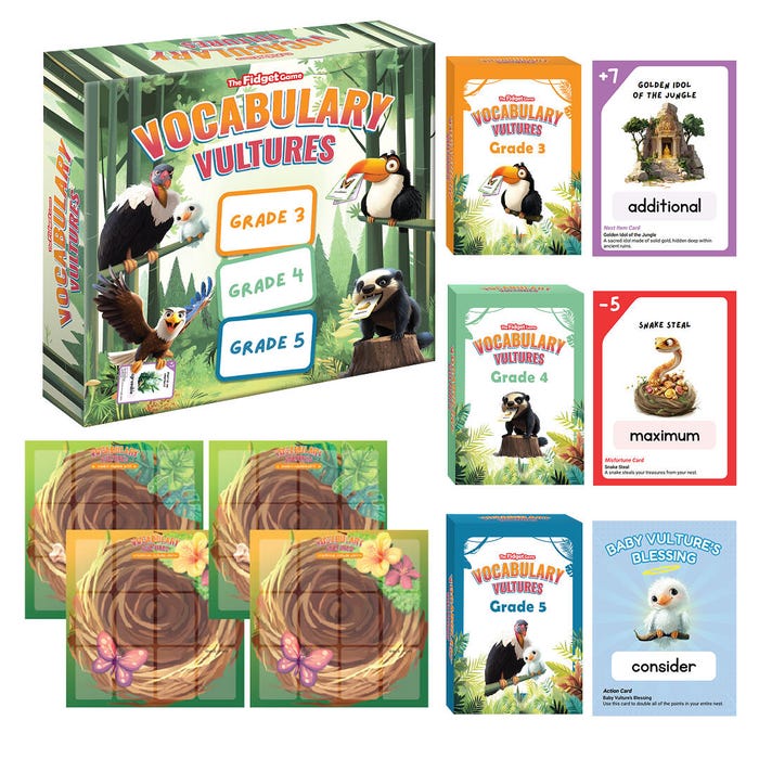 The Fidget Game Vocabulary Vultures, Grades 3 to 5