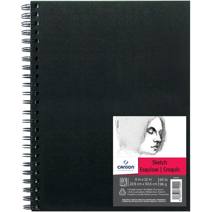 Canson Field Sketch Book, Side Wire, 9 x 12 Inches, 80 Sheets