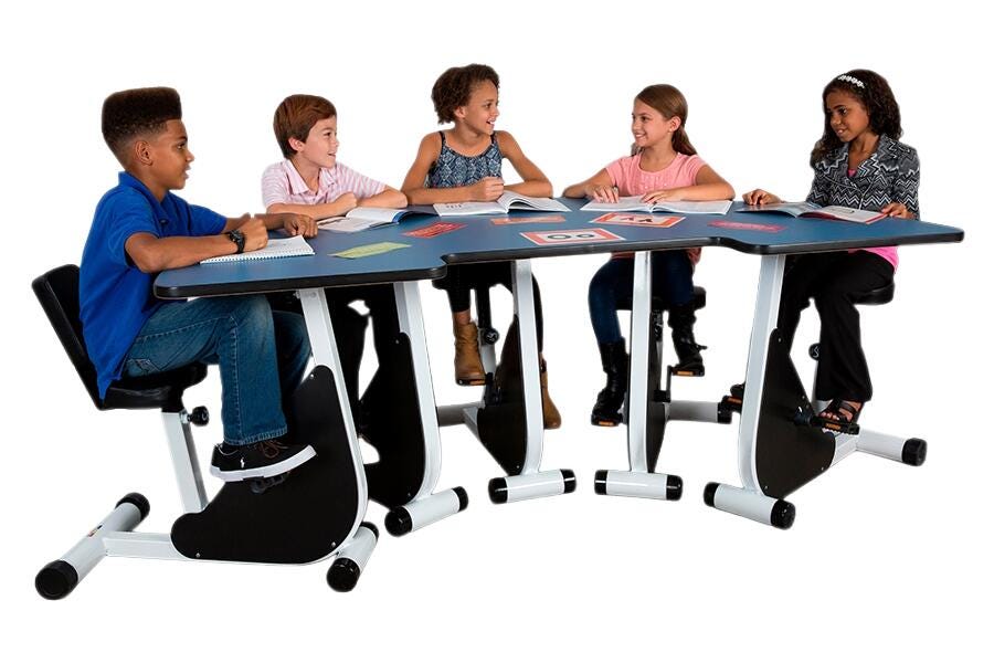 Image for KIDSFIT KC-36 Five Person Special Pedal Desk, Half Moon from School Specialty
