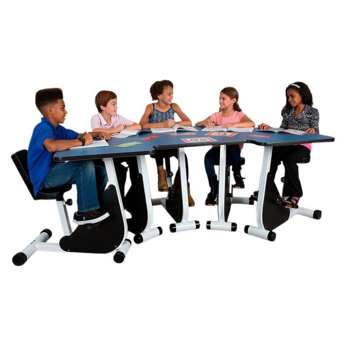 KIDSFIT KC-36 Five Person Special Pedal Desk, Half Moon