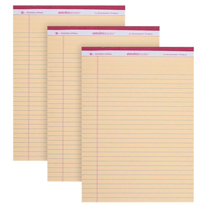 Enviroshades Legal Pads, 8-1/2 x 11-3/4 Inches, Ivory, 50 Sheets, Pack of 3