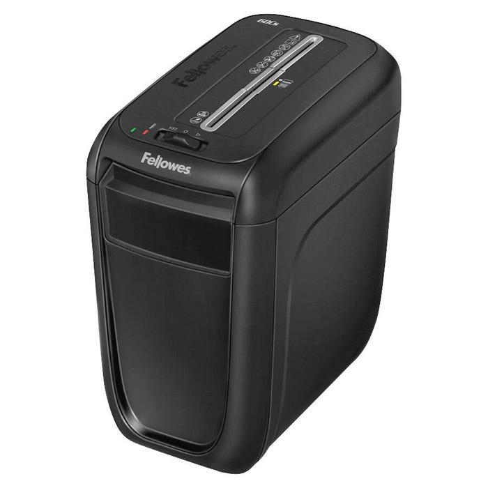 Fellowes Powershred 60S Cross-Cut Shredder, 10 Sheets per Pass, 75 dB, 9-1/4 x 14-5/8 x 16-1/8 Inches, Black