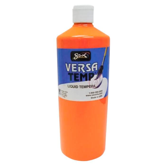 Sax Versatemp Heavy-Bodied Tempera Paint, 1 Quart, Orange Item Number 1440702