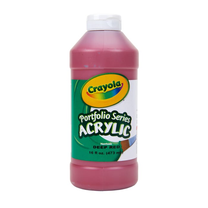 Crayola Portfolio Series Acrylic Paint, 1 Pint Bottle, Deep Red