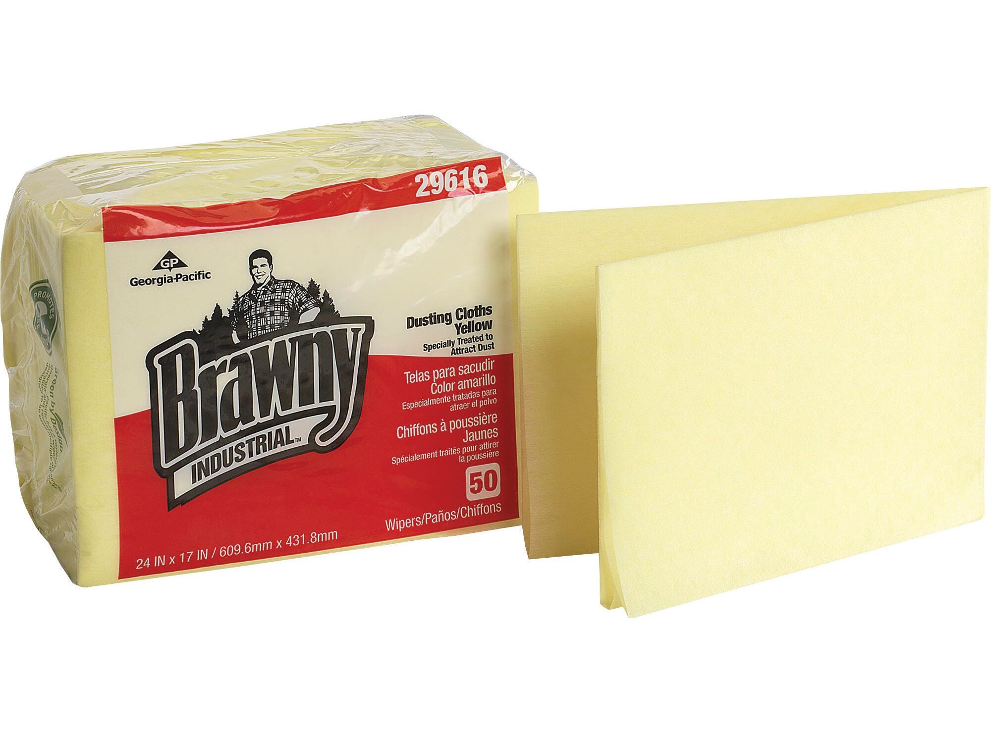 Image for Brawny Industrial Dusting Cloth, 17 X 24 in, Yellow, Pack of 50 from School Specialty