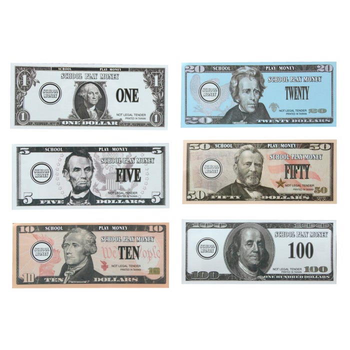 Achieve It! Play Money, Assorted Colors, 320 Bills