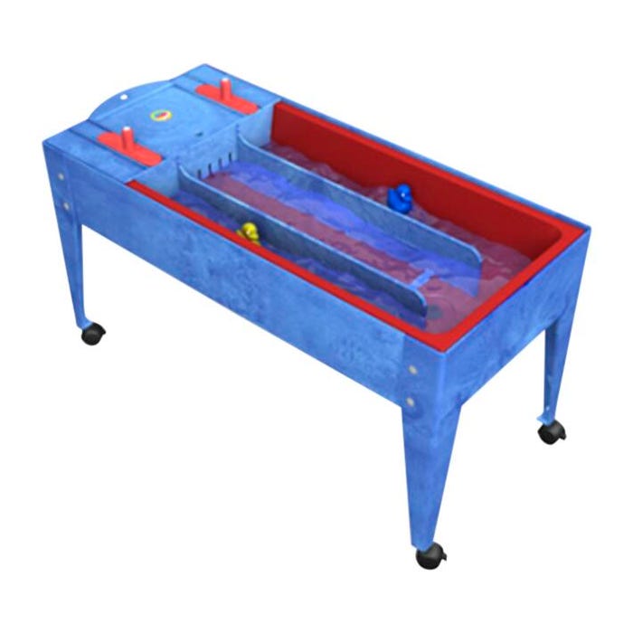 ChildBrite Indoor/Outdoor 4-Caster Sand and Water Table with Wave Rave Activity Center, 46 x 21 x 24 Inches, Blue