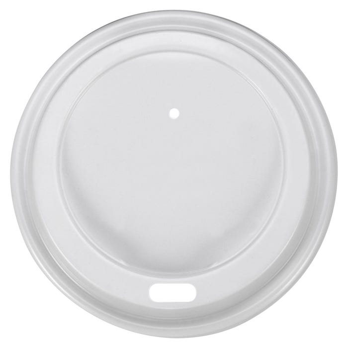 Genuine Joe Protective Rippled Hot Cup Lid, 10 - 20 oz Polystyrene, White, Pack of 50