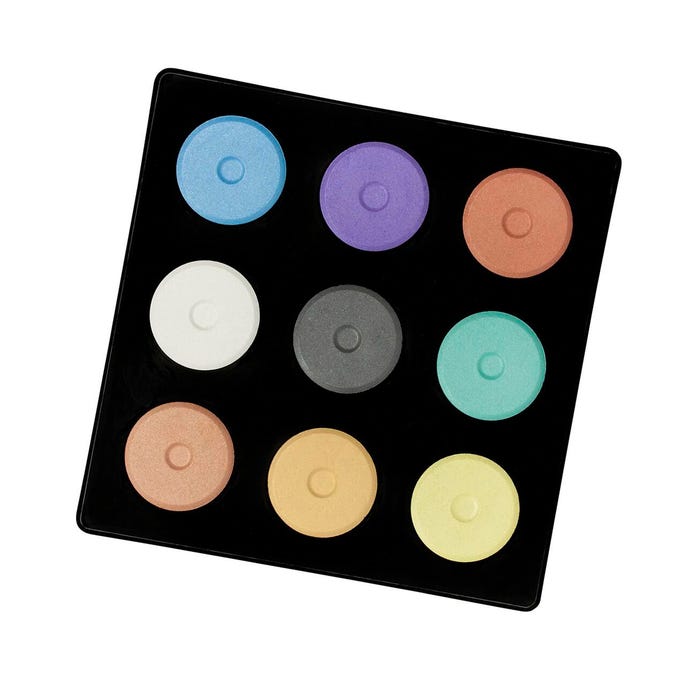 Jack Richeson Tempera Cakes, Mini Size, Assorted Metallic Colors, Set of 9