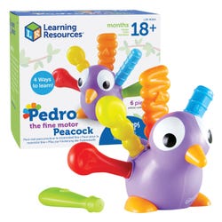 Learning Resources Pedro the Fine Motor Peacock, 6 Pieces 2148003