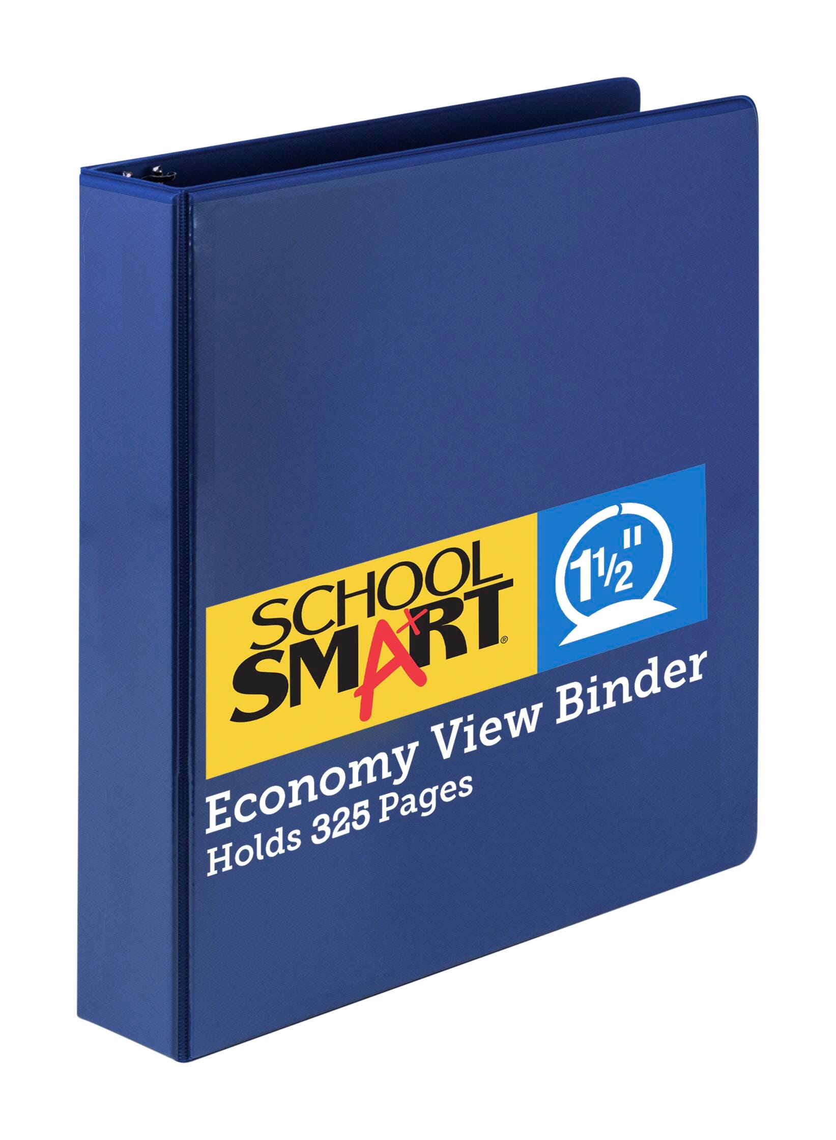 School Smart Round Ring View Binder, Polypropylene, 1-1/2 Inches, Blue 086393
