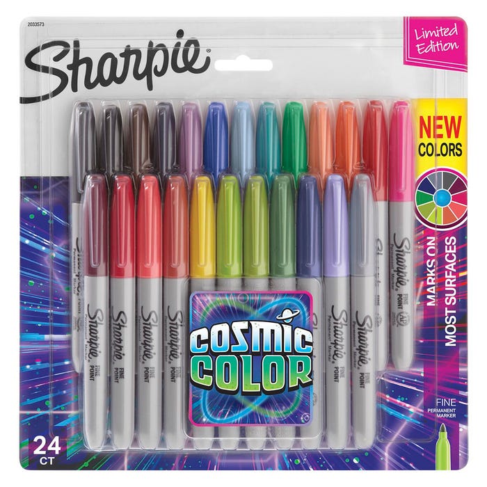 Sharpie Cosmic Color Permanent Marker, Fine, Assorted Cosmic