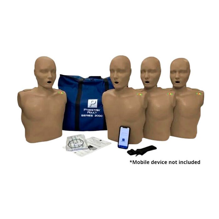 Prestan Professional CPR Training Kit-Series 2000, Adult Dark Skin Tone Manikins, Pack of 4