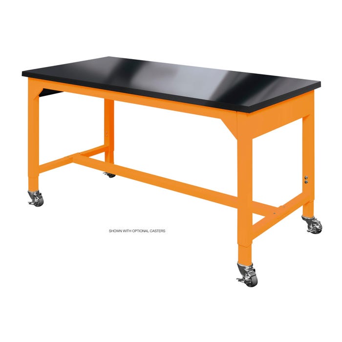 Diversified Spaces Fab-Lab Workbench, Adjustable Height, Epoxy Resin Top, Steel Frame
