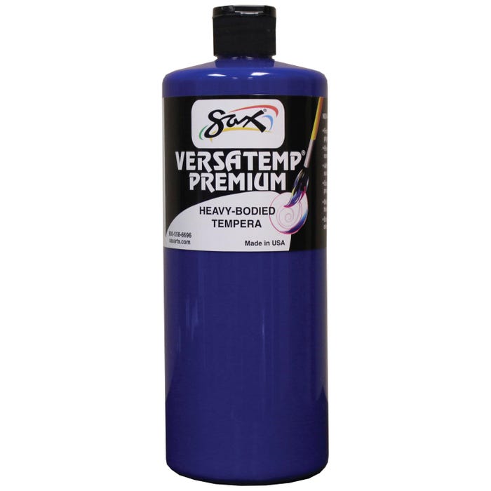 Sax Versatemp Premium Heavy-Bodied Tempera Paint, 1 Quart, Primary Blue