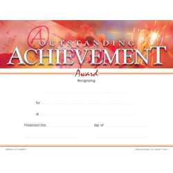 Achieve It! Outstanding Achievement Recognition Awards, Fill in the Blank, 11 x 8-1/2 Inches, Pack of 25, Item Number 2105072