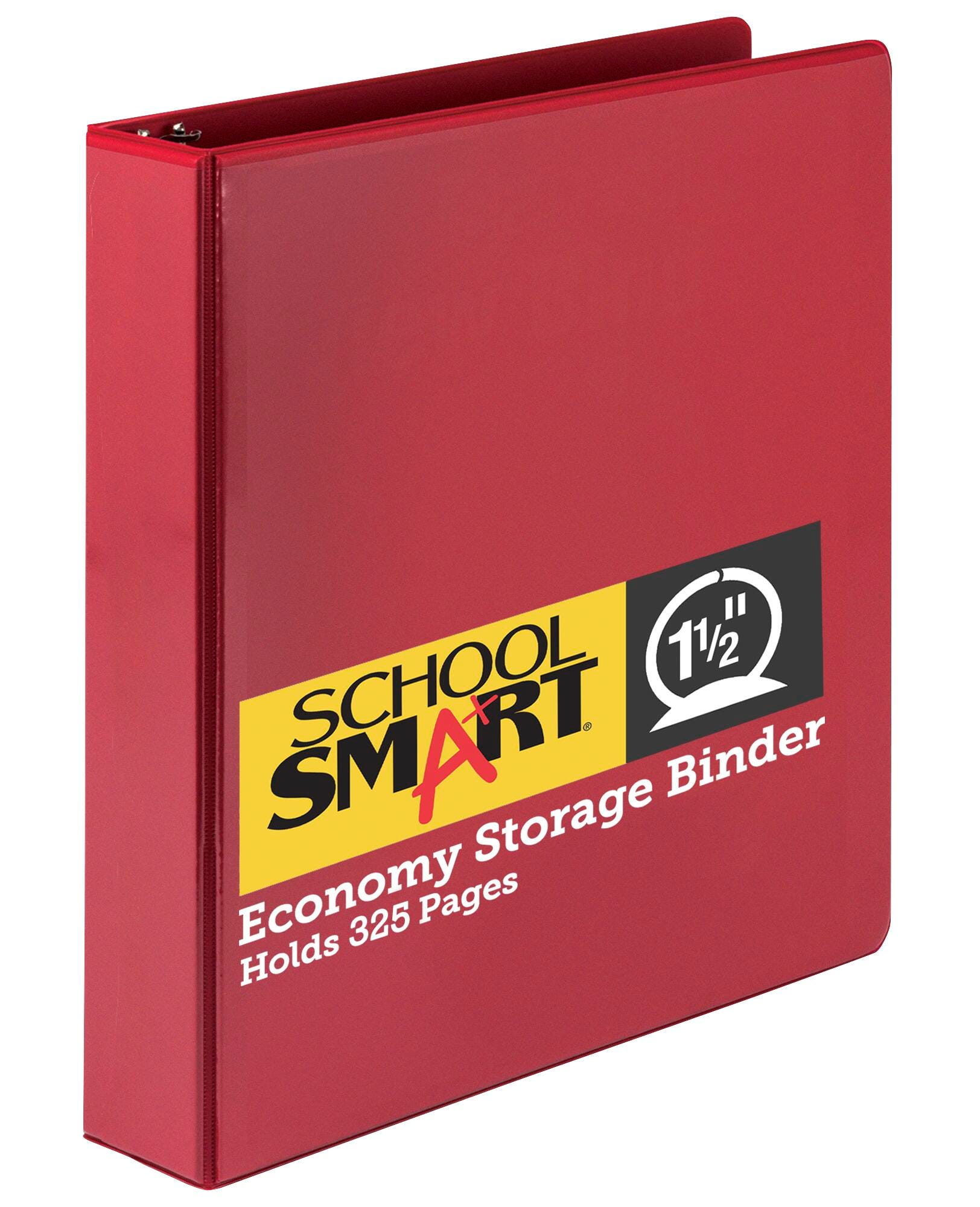 School Smart Round Ring Binder, Polypropylene, 1-1/2 Inches, Red 086365
