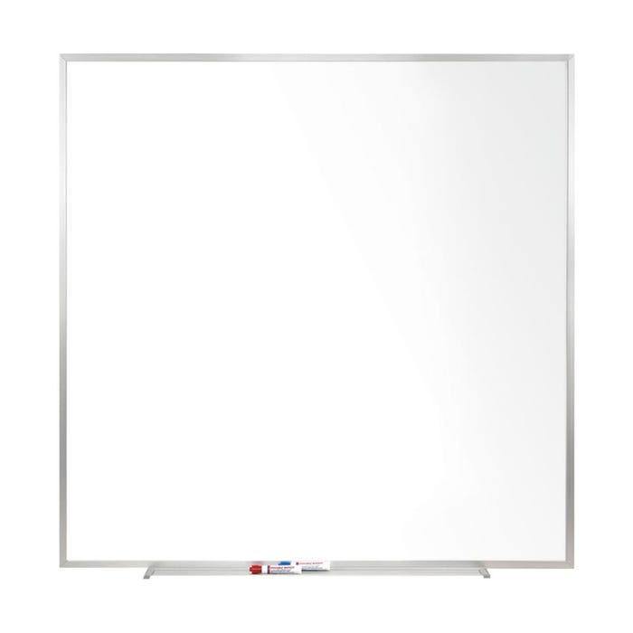 Ghent Magnetic Porcelain Whiteboard with Aluminum Frame, 4 x 4 feet
