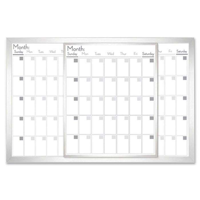 Lorell Magnetic Dry Erase Calendar Board, 36 x 24 Inches, Frost