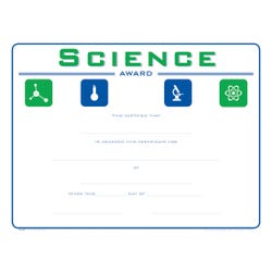 Achieve It Raised Print Science Recognition Award, 11 x 8-1/2 inches, Pack of 25, Item Number 2103100