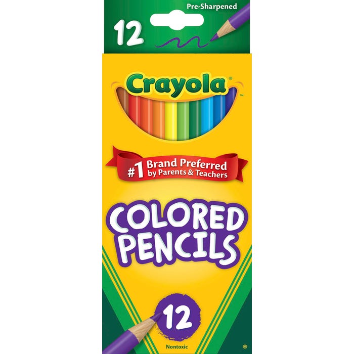 Crayola Colored Pencils, Assorted Colors, Set of 12