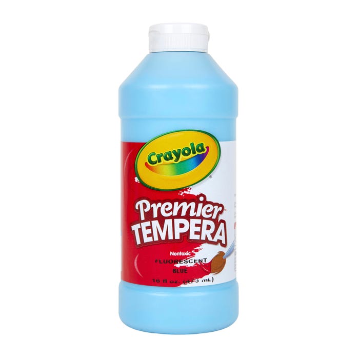 Crayola Premier Tempera Paint, 1 Pint Bottle, Fluorescent Blue
