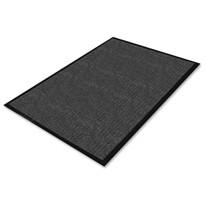 Genuine Joe Golden Series Dual Rib Walk-Off Indoor Mat, Polypropylene/Vinyl Backing, 4 x 6 Feet, Charcoal