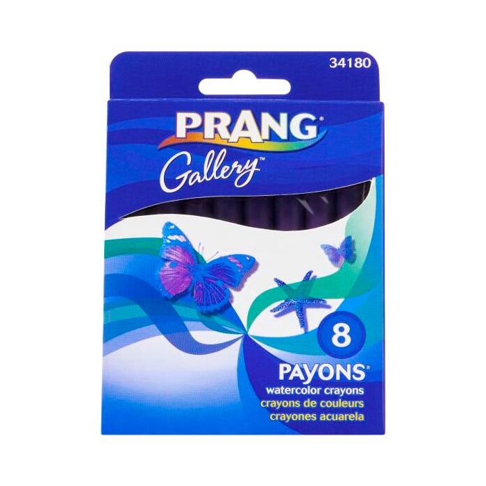 Prang Payons Water Soluble Watercolor Crayon Set, Assorted Color, Set of 8