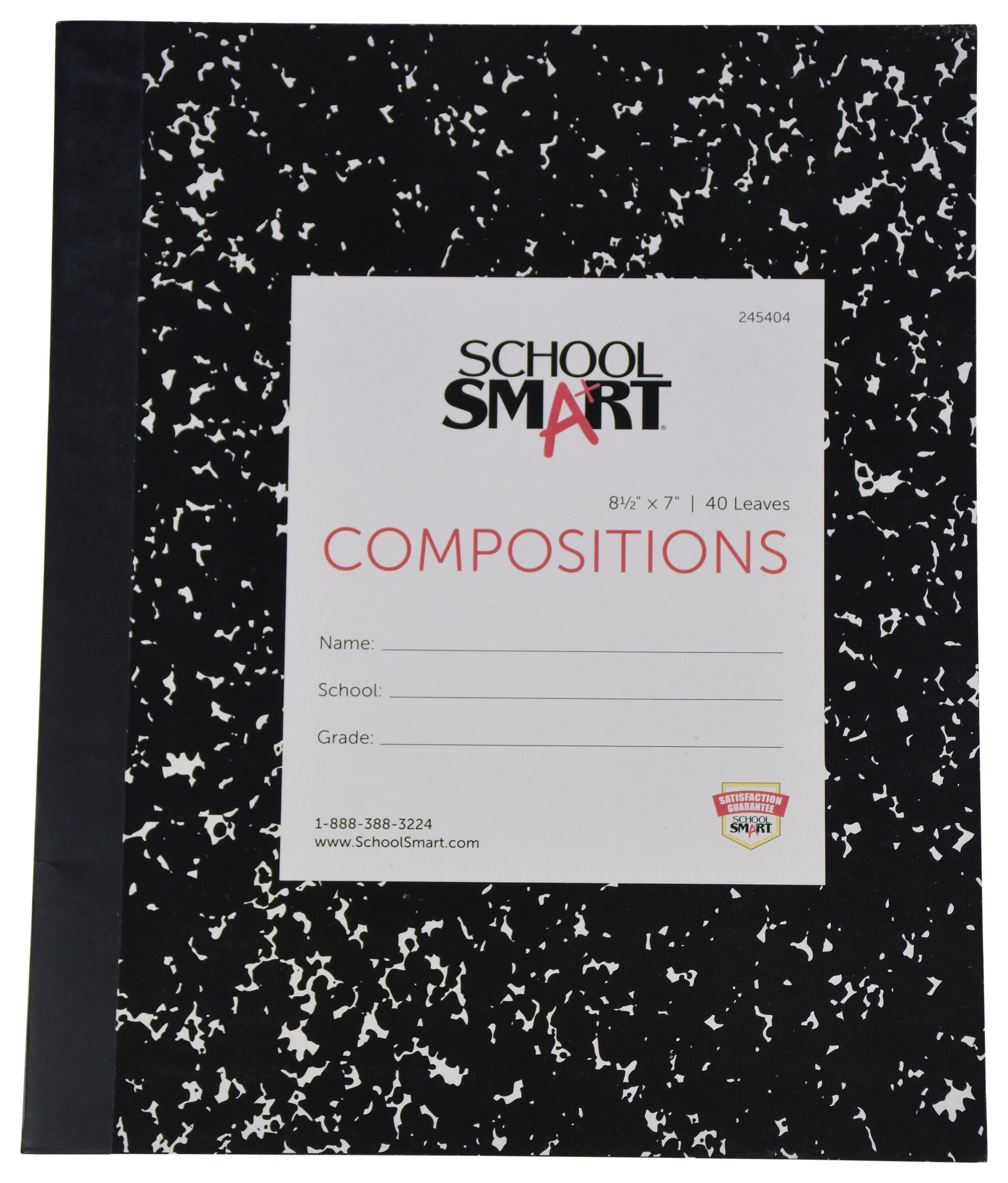 School Smart Flexible Cover Ruled Composition Book, 40 Sheets, 8-1/2 x 7 Inches 245404