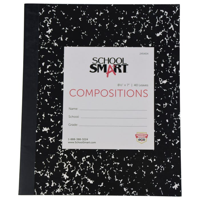 School Smart Flexible Cover Ruled Composition Book, 40 Sheets, 8-1/2 x 7 Inches
