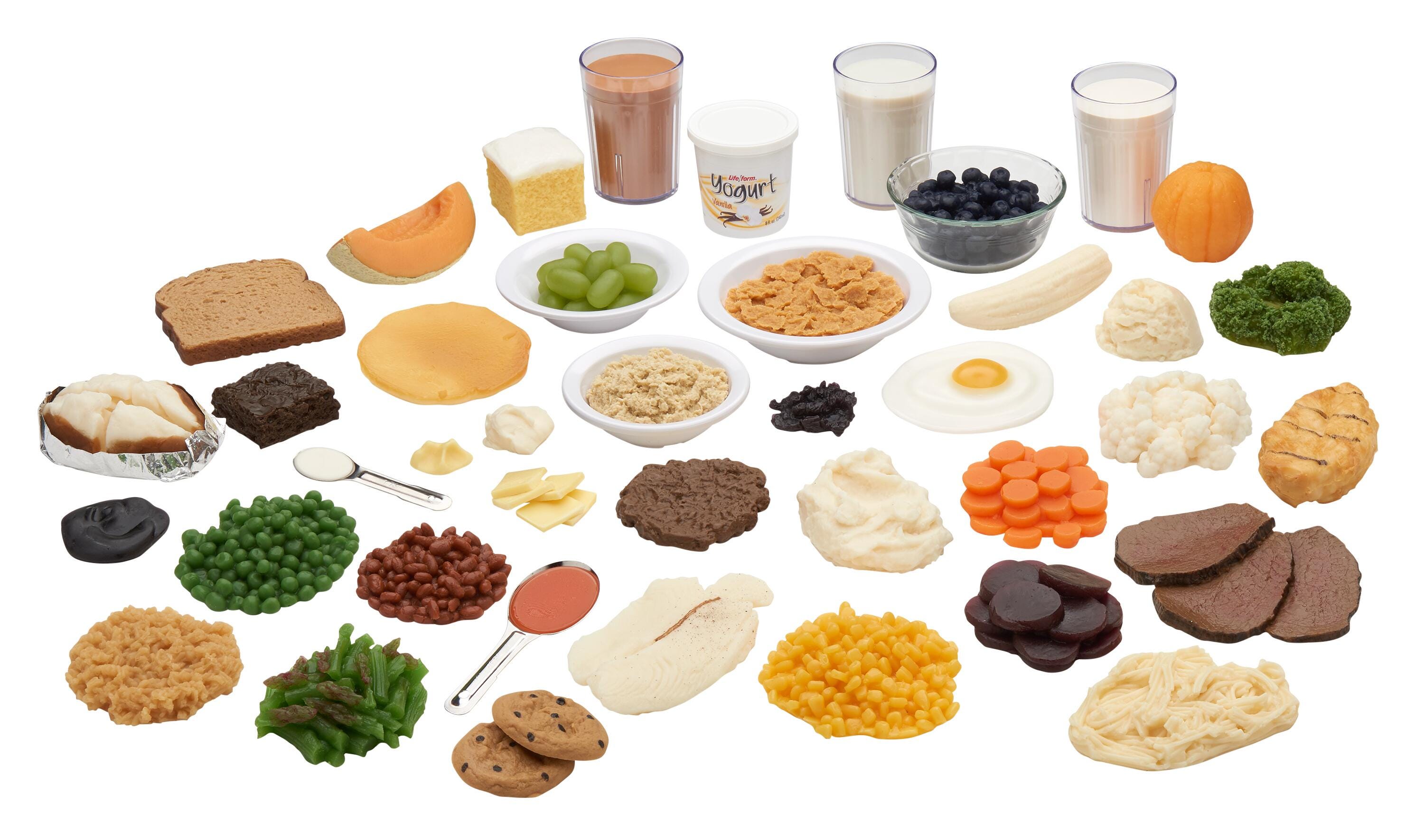Nasco Healthcare Carb Counting Food Replica Kit and TearPad, Set of 41