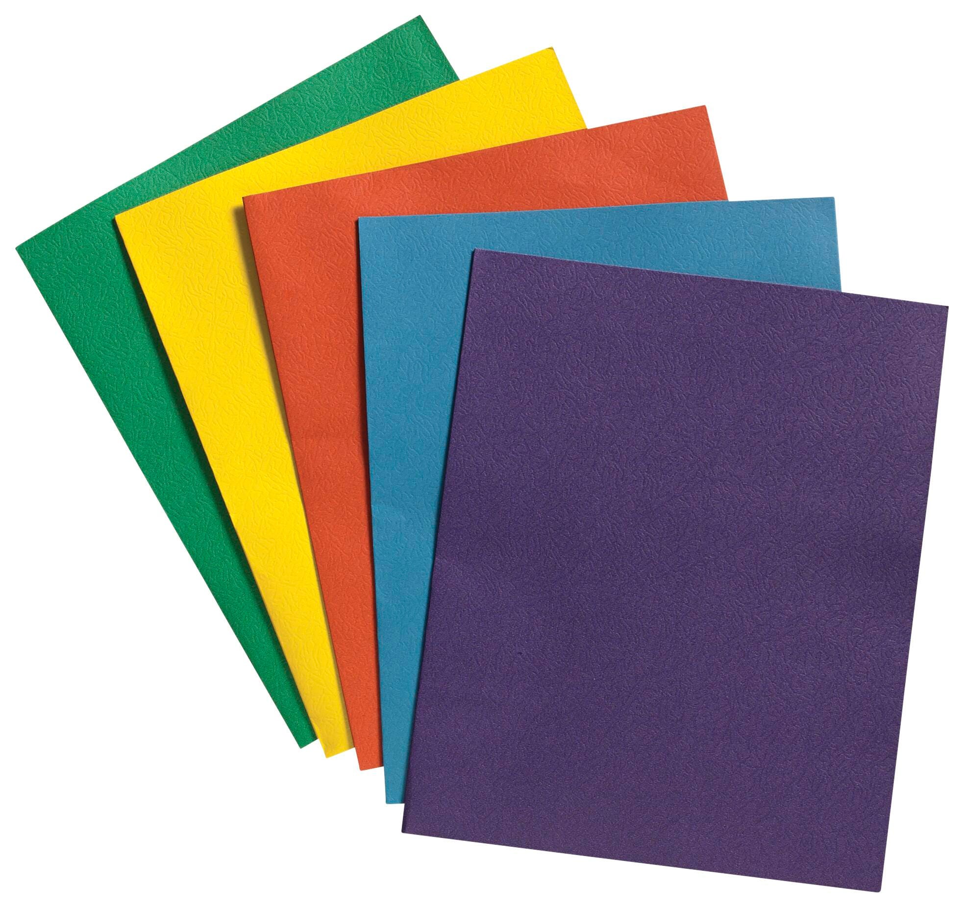 School Smart 2-Pocket Folders with No Brads, Assorted Colors, Pack of 25 084900