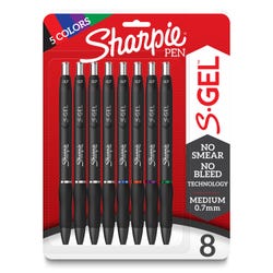 Sharpie S-Gel Pens, Medium Point, 0.7 mm, Assorted Colors, Set of 8 2047946