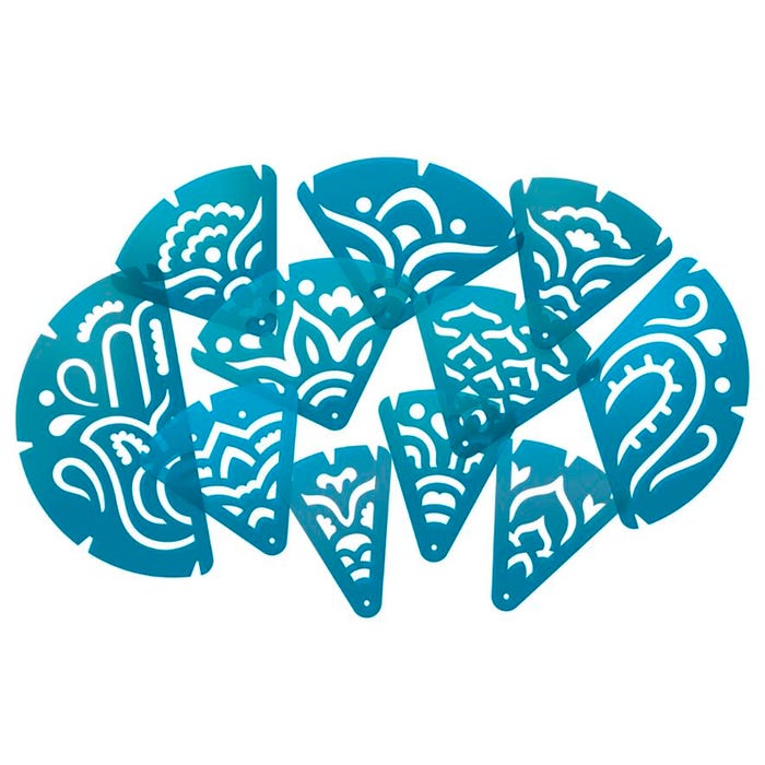 Roylco Mandala Fraction Stencils, Set of 11