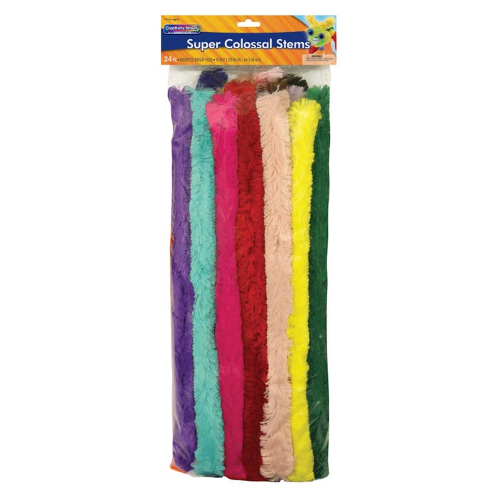 Creativity Street Super Colossal Chenille Stems, 1 x 18 Inches, Assorted Colors, Set of 24