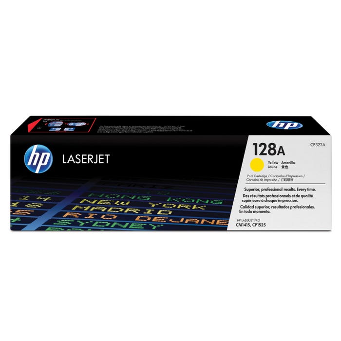 HP 128A Ink Cartridge, CE322A, Yellow