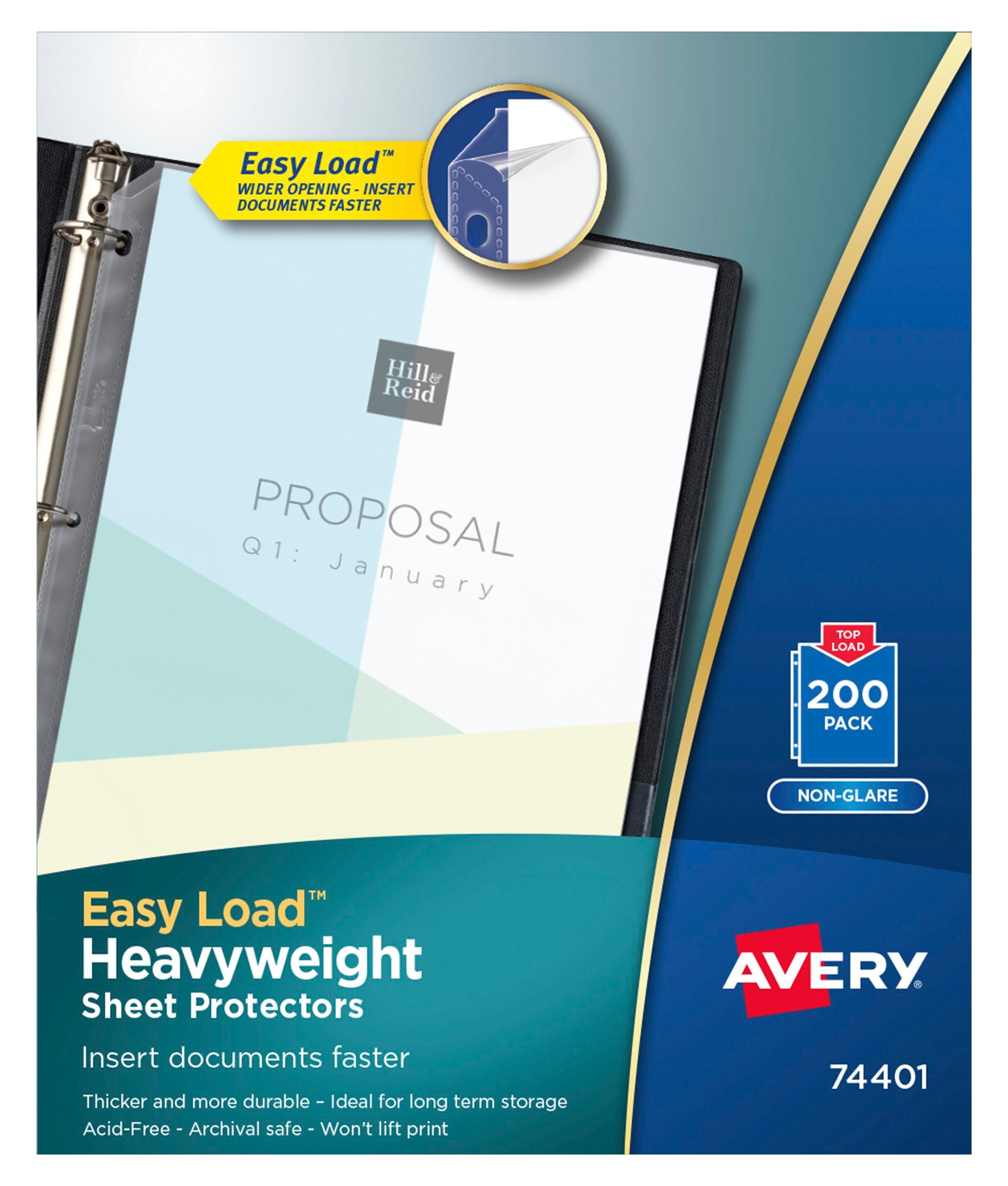 Avery Heavyweight Sheet Protectors, 8-1/2 x 11 Inches, Non-Glare, Pack of 200 2129952