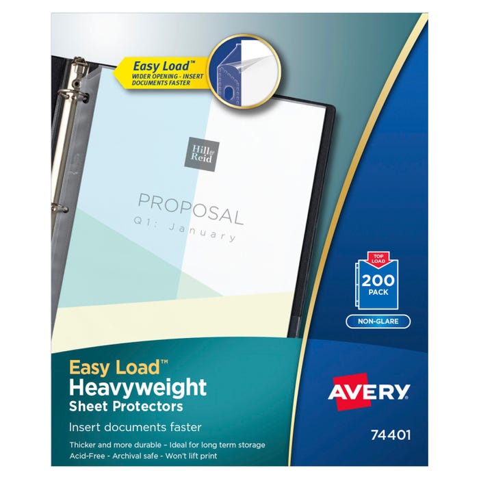 Avery Heavyweight Sheet Protectors, 8-1/2 x 11 Inches, Non-Glare, Pack of 200
