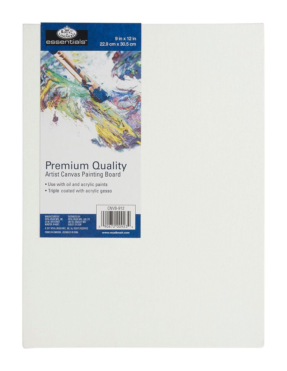 Image for Royal Brush Essentials Canvas Board, White, 9 Inches x 12 Inches from School Specialty