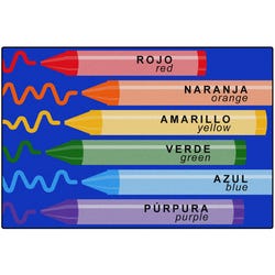 Carpets for Kids Premium Bilingual Crayons Carpet, Rectangle