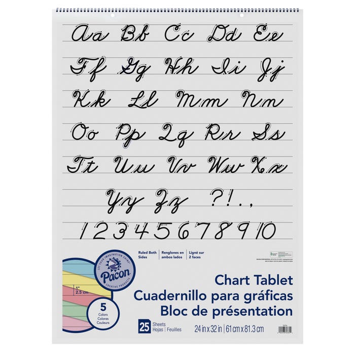 Pacon Chart Tablet, 24 x 32 Inches, 1 Inch Ruled Short Way, 25 Sheets