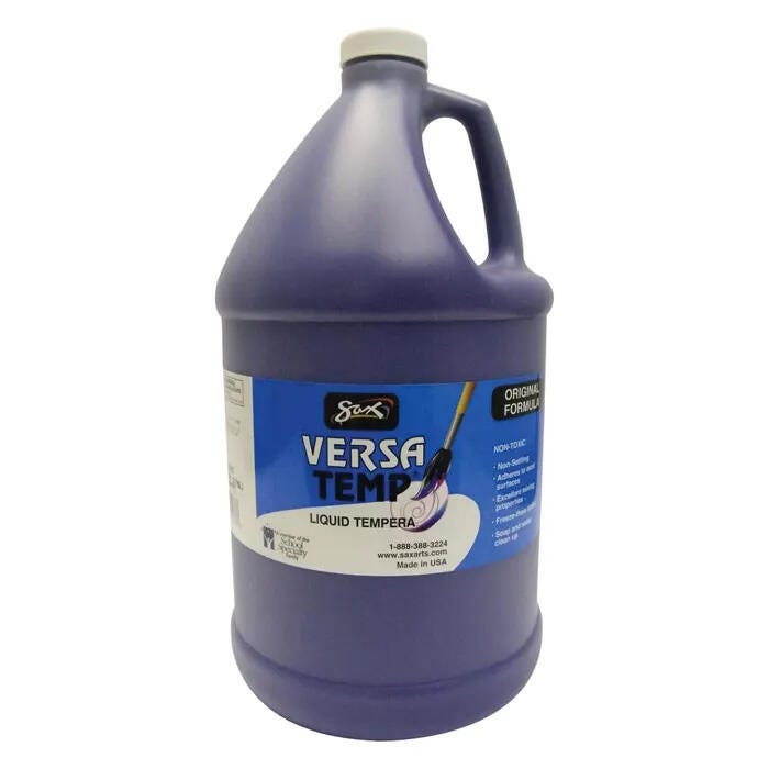 Sax Versatemp Heavy-Bodied Tempera Paint, 1 Gallon, Violet 1440717