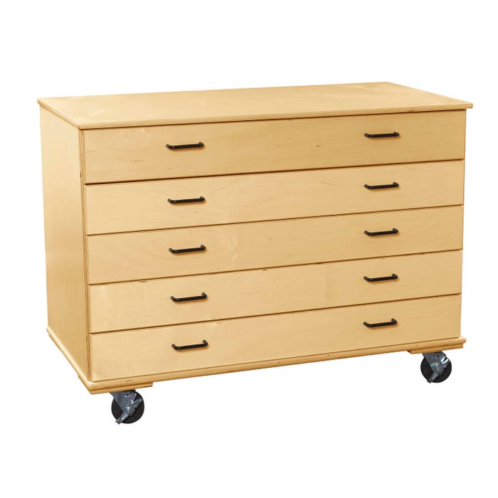 Classroom Select Large Mobile Storage Unit, 5 Drawers, 48 x 24 x 36 Inches
