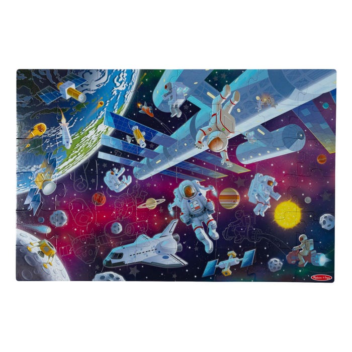 Melissa & Doug Outer Space Glow-in-the-Dark Jigsaw Floor Puzzle, 48 Pieces