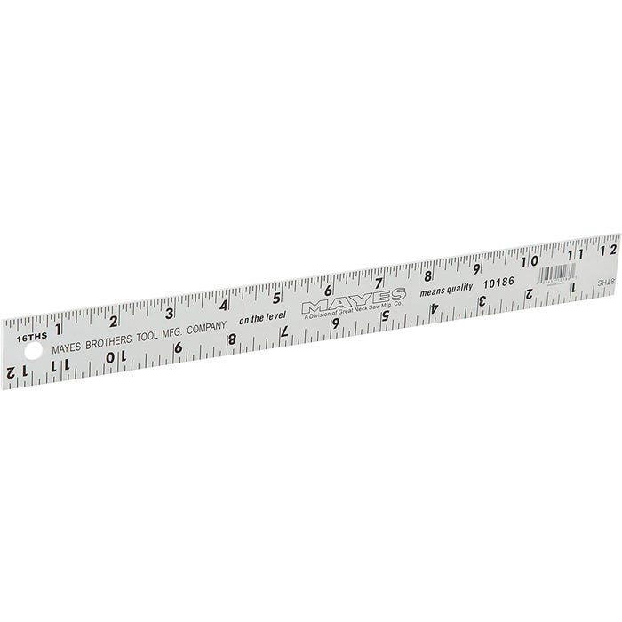 Mayes Hard Aluminum Ruler, 18 x 1-1/4 Inches
