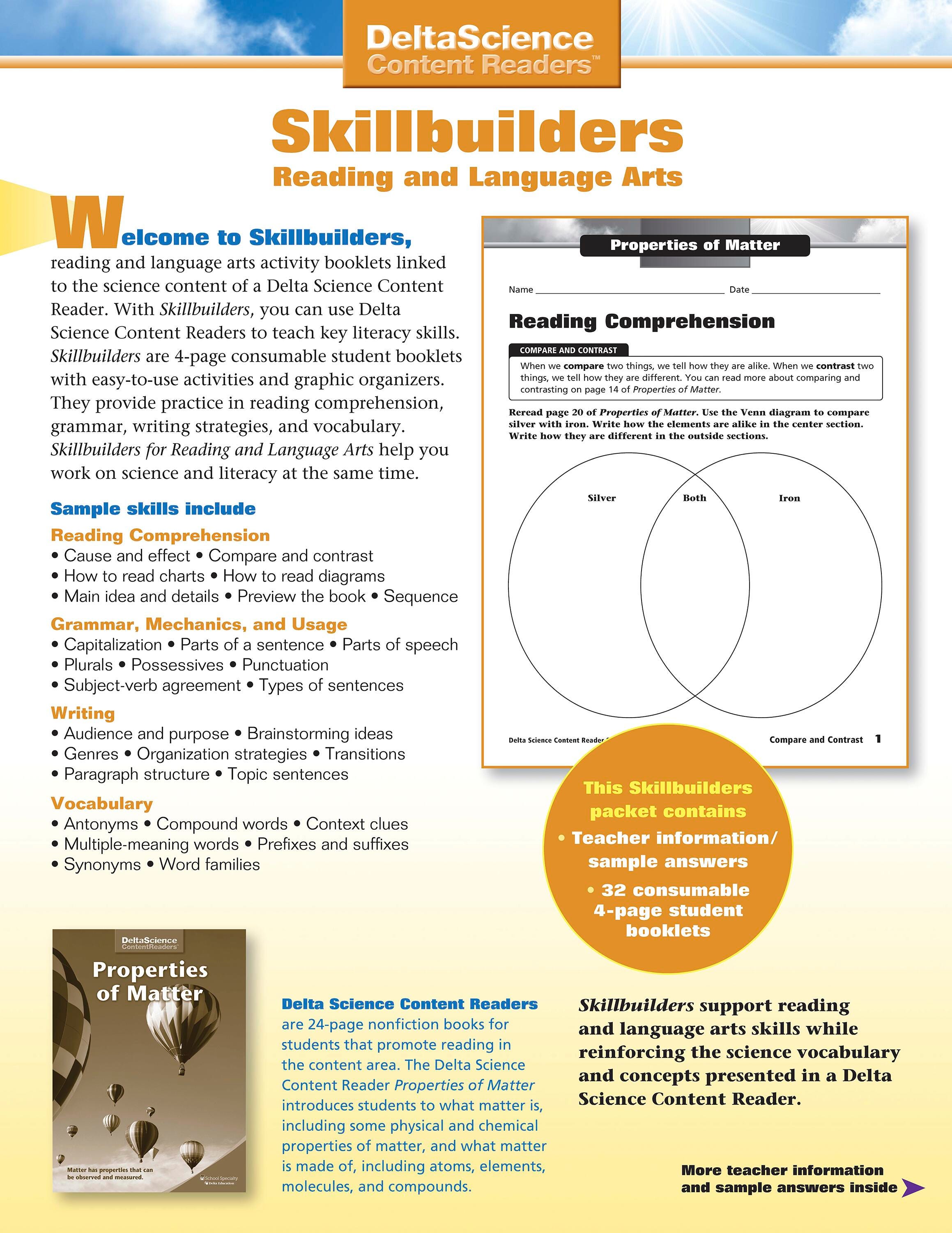 Delta Science Content Readers Properties of Matter Red and Purple Skillbuilders, Pack of 32, Item Number 1278164