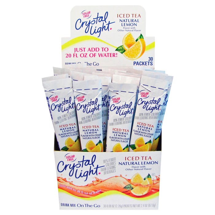 Crystal Light On-The-Go Iced Tea Mix Sticks, Pack of 30