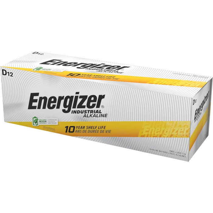 Energizer Industrial Alkaline D Batteries, Pack of 12